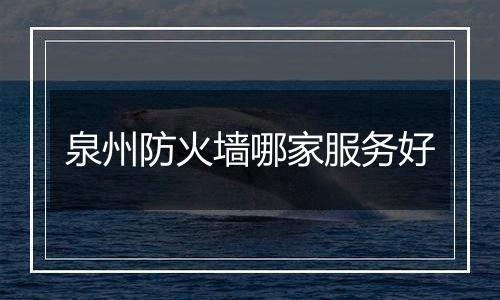 泉州防火墙哪家服务好
