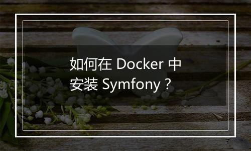 如何在 Docker 中安装 Symfony?