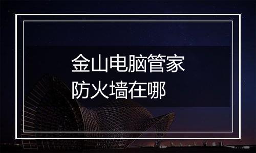 金山电脑管家防火墙在哪