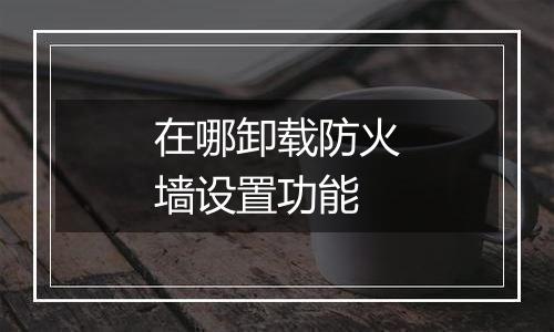 在哪卸载防火墙设置功能