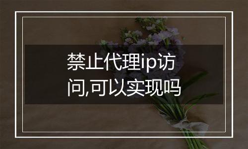 禁止代理ip访问,可以实现吗