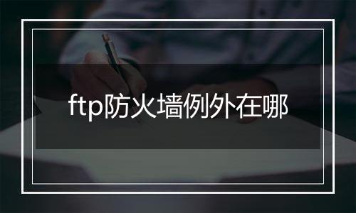 ftp防火墙例外在哪
