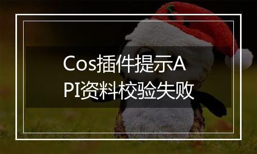 Cos插件提示API资料校验失败