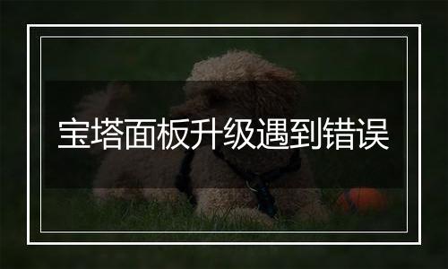 宝塔面板升级遇到错误