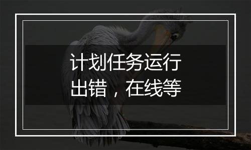 计划任务运行出错,在线等