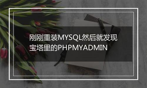 刚刚重装MYSQL然后就发现宝塔里的PHPMYADMIN