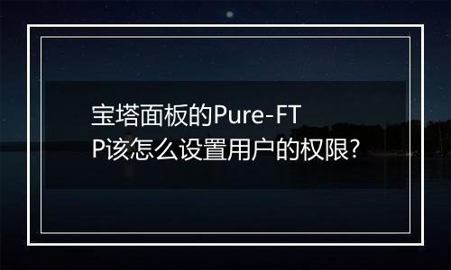 宝塔面板的Pure-FTP该怎么设置用户的权限?