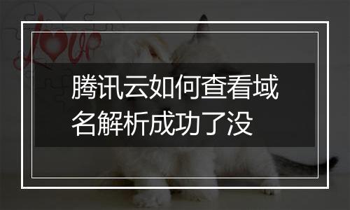 腾讯云如何查看域名解析成功了没