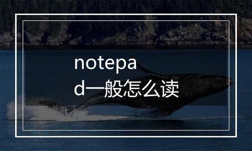 notepad一般怎么读