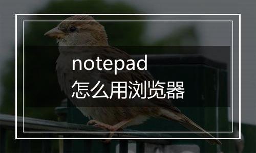 notepad怎么用浏览器