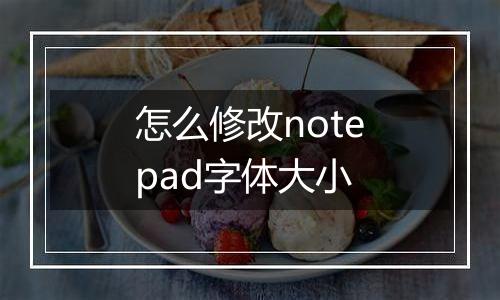 怎么修改notepad字体大小