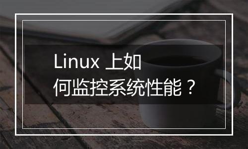 Linux 上如何监控系统性能?