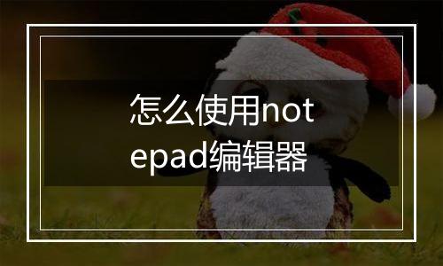 怎么使用notepad编辑器