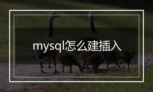 mysql怎么建插入