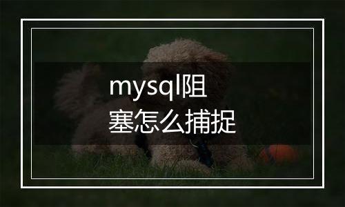 mysql阻塞怎么捕捉