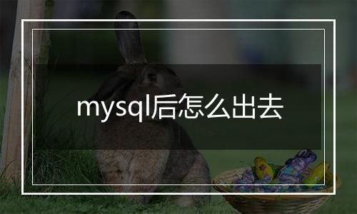 mysql后怎么出去