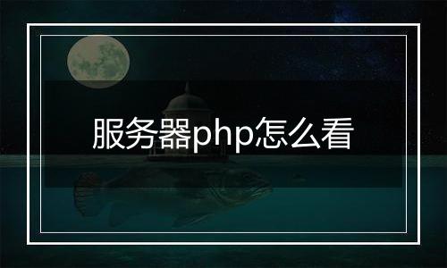 服务器php怎么看