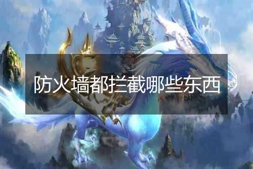 防火墙都拦截哪些东西