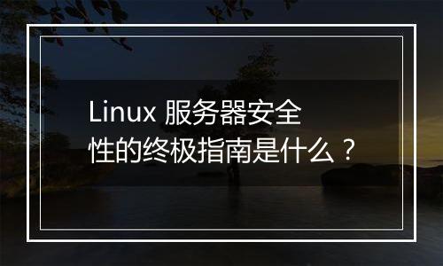 Linux 服务器安全性的终极指南是什么？