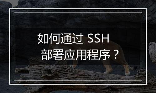 如何通过 SSH 部署应用程序?