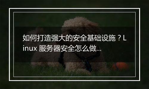 如何打造强大的安全基础设施?Linux 服务器安全怎么做?