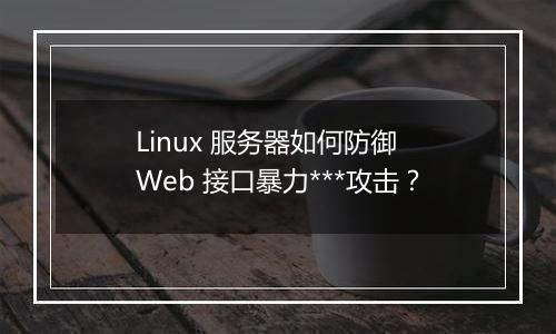 Linux 服务器如何防御 Web 接口暴力***攻击？