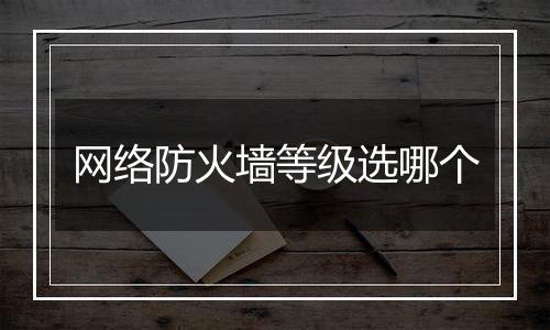 网络防火墙等级选哪个