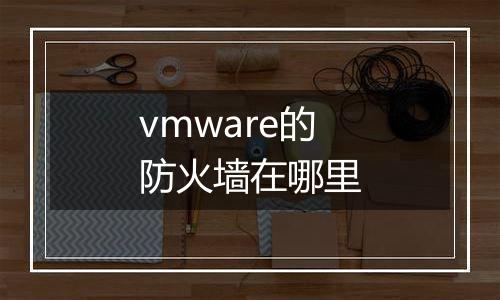 vmware的防火墙在哪里