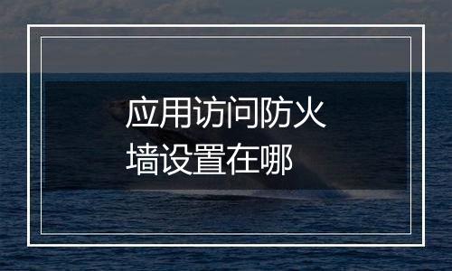 应用访问防火墙设置在哪