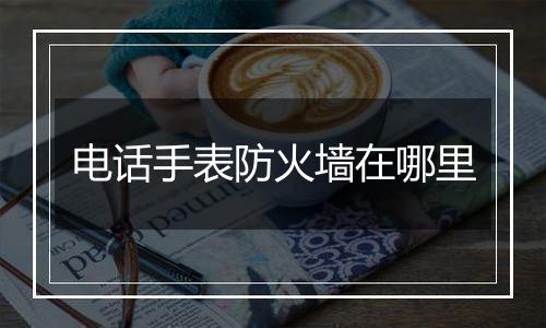 电话手表防火墙在哪里
