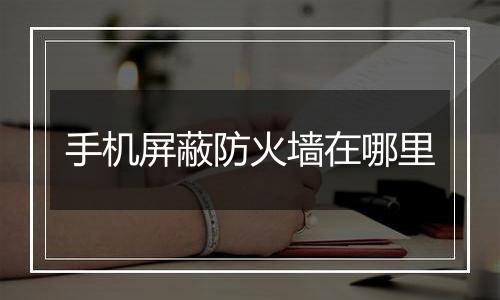 手机屏蔽防火墙在哪里