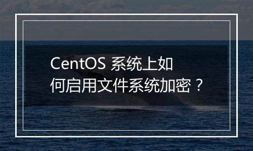 CentOS 系统上如何启用文件系统加密?