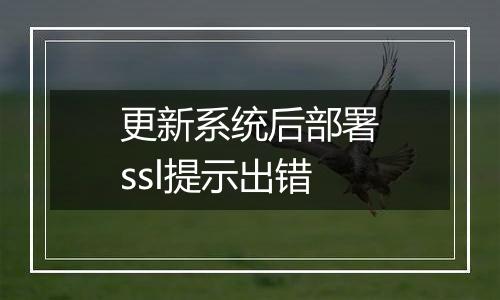 更新系统后部署ssl提示出错