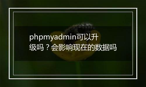 phpmyadmin可以升级吗?会影响现在的数据吗