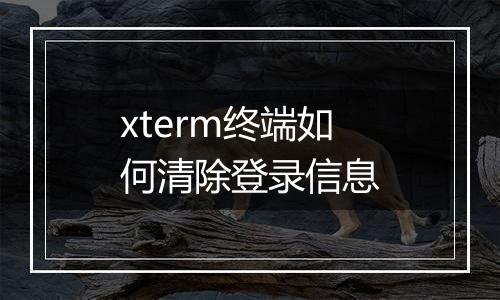 xterm终端如何清除登录信息