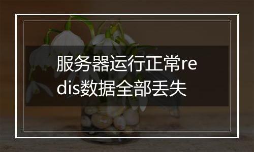 服务器运行正常redis数据全部丢失