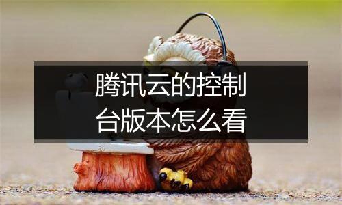 腾讯云的控制台版本怎么看