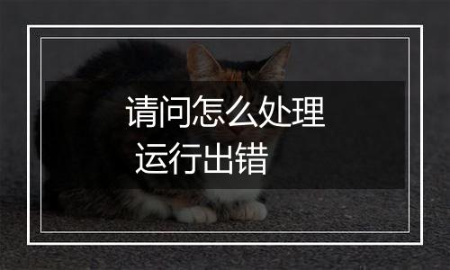 请问怎么处理 运行出错