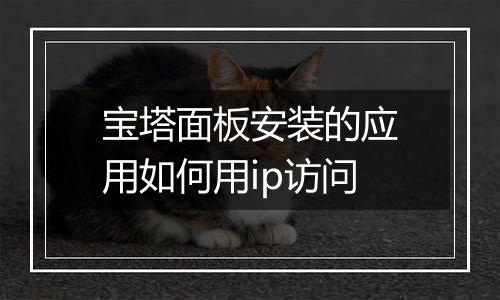 宝塔面板安装的应用如何用ip访问