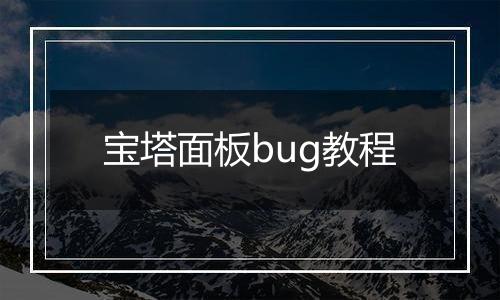 宝塔面板bug教程