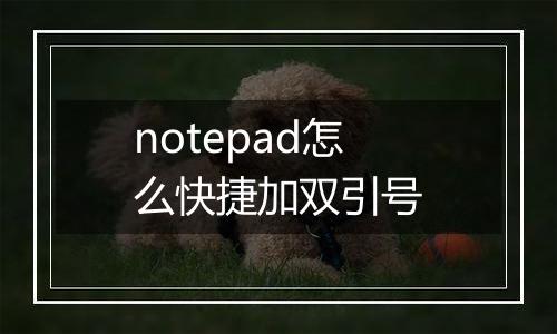 notepad怎么快捷加双引号