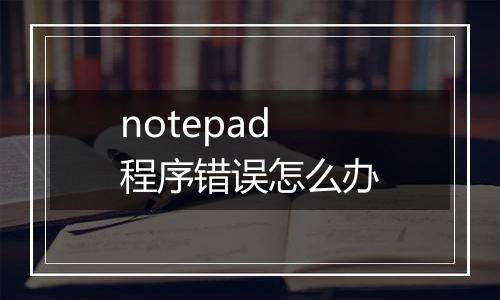 notepad程序错误怎么办