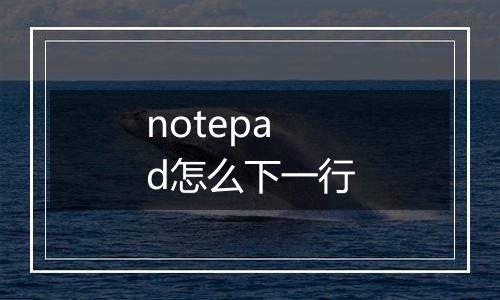 notepad怎么下一行