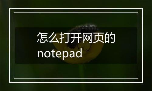 怎么打开网页的notepad