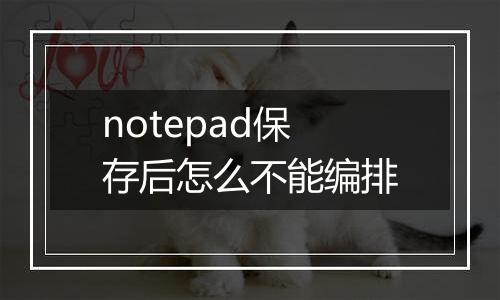 notepad保存后怎么不能编排