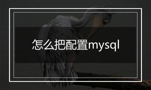 怎么把配置mysql