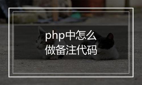 php中怎么做备注代码