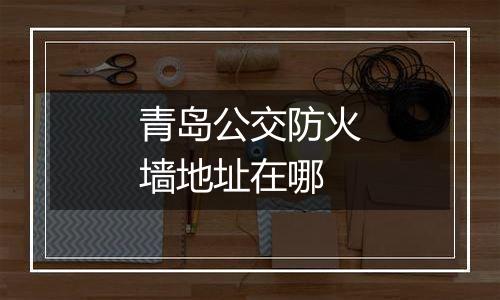 青岛公交防火墙地址在哪