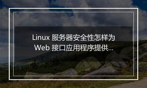 Linux 服务器安全性怎样为 Web 接口应用程序提供最佳保护?