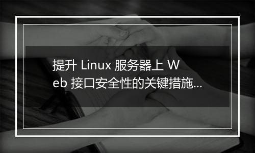 提升 Linux 服务器上 Web 接口安全性的关键措施是什么？